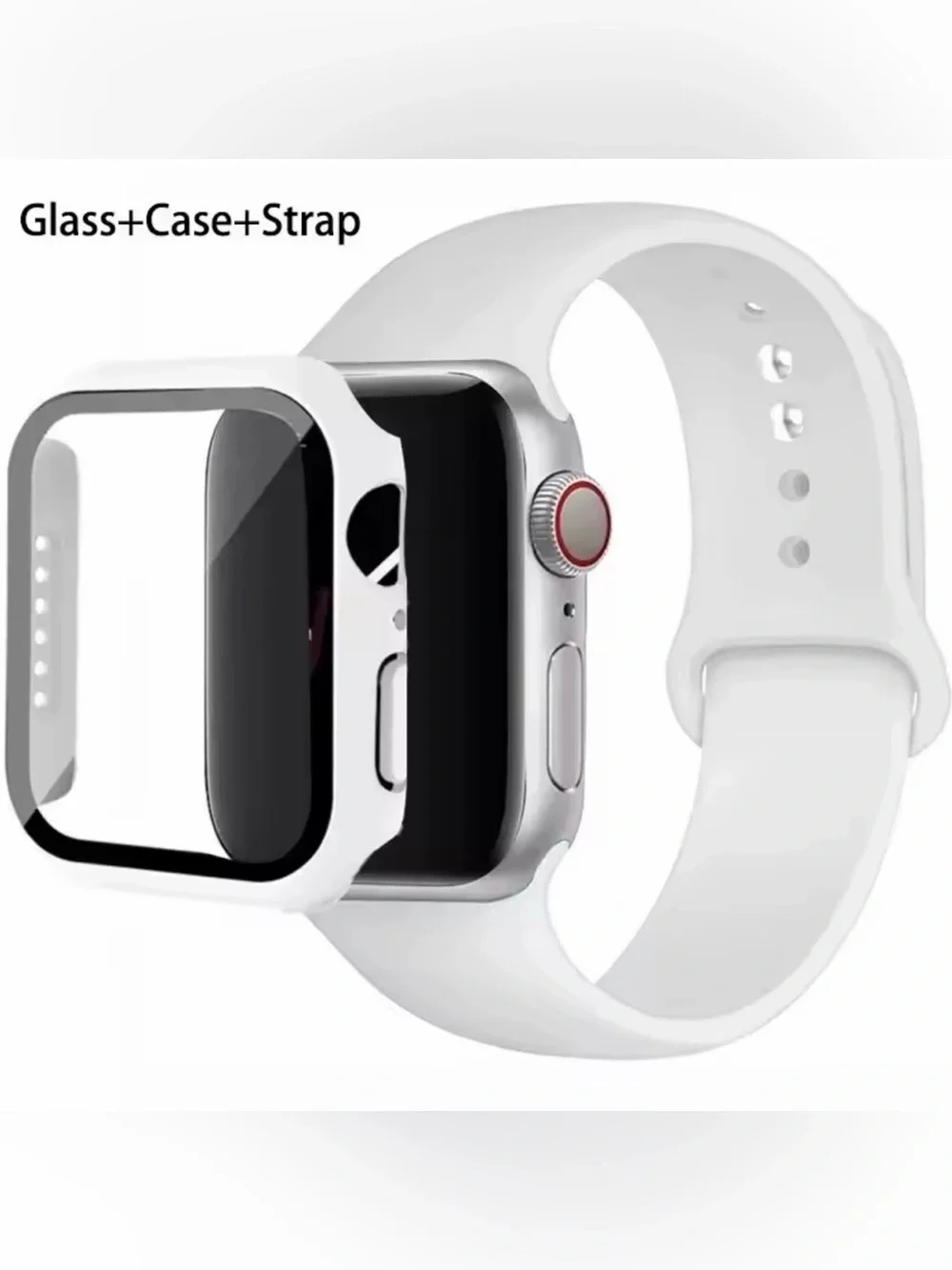 Apple Watch Protective Case and White Strap - White Series 10 11 46mm
